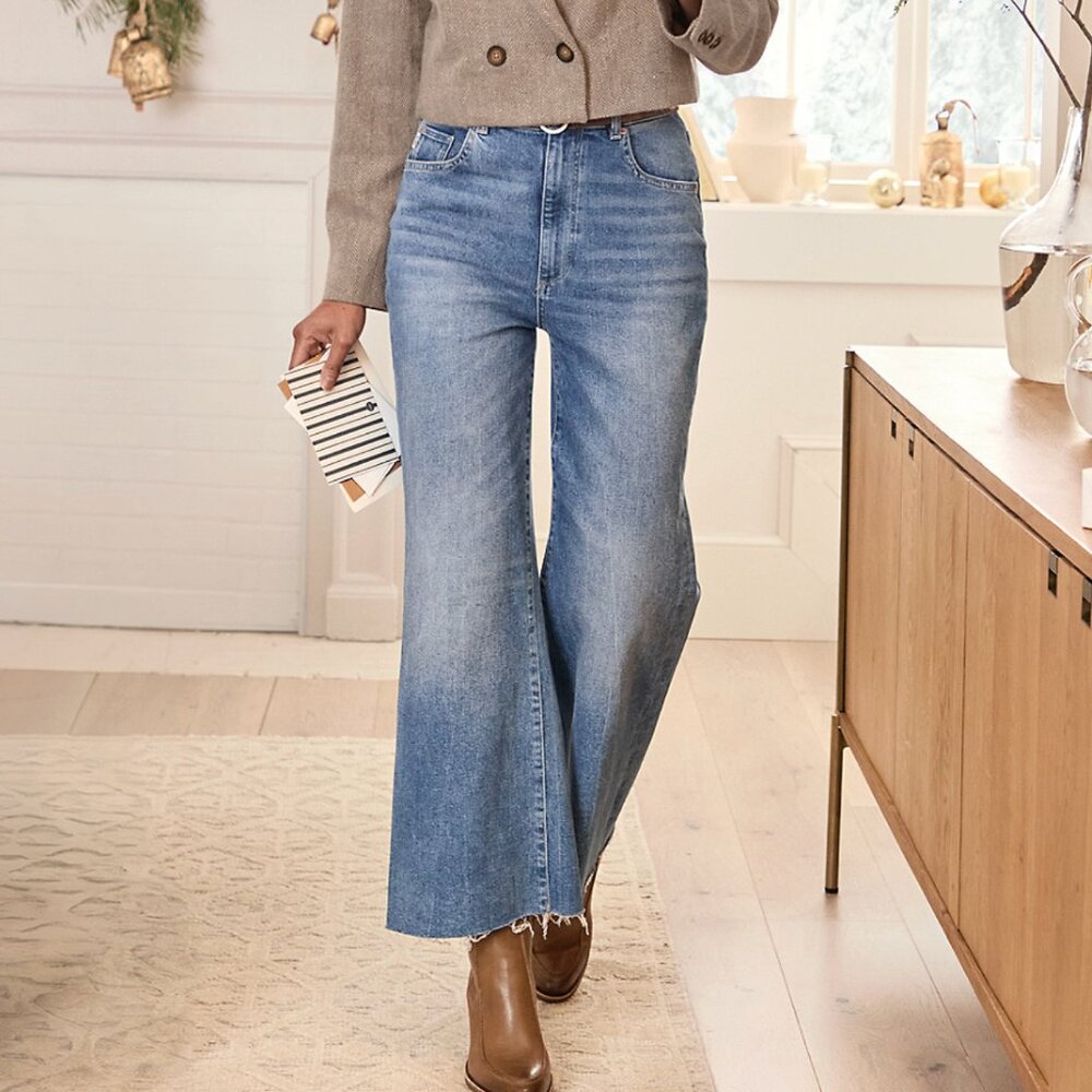 DL1961 Hepburn Wide-Leg High-Rise Vintage Jeans — Size 29